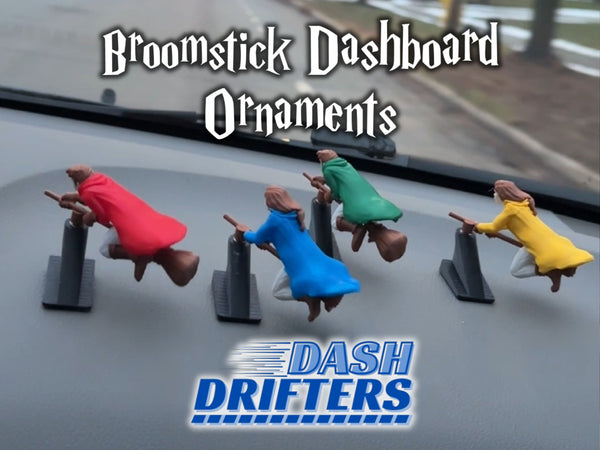 Flying Broomstick Dashboard Spin Ornament
