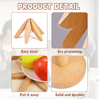 Foldable Walnut Tree Trivet Set